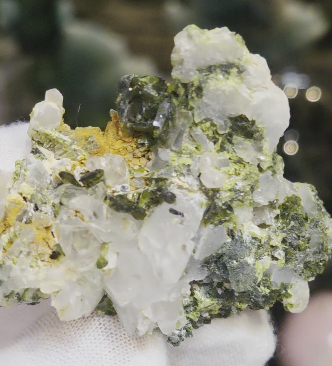 Epidote and quartz on matrix specimen