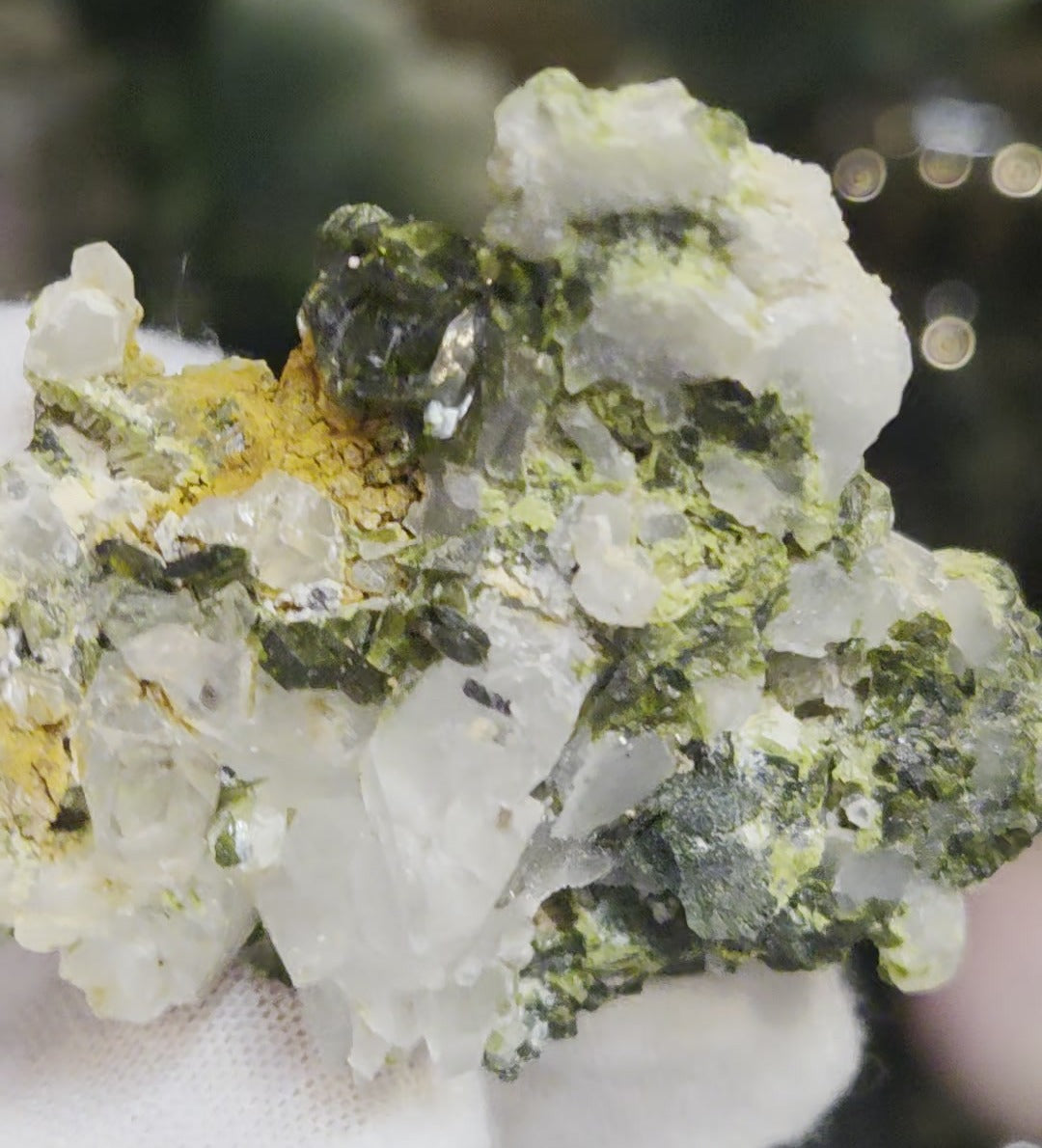 Epidote and quartz on matrix specimen