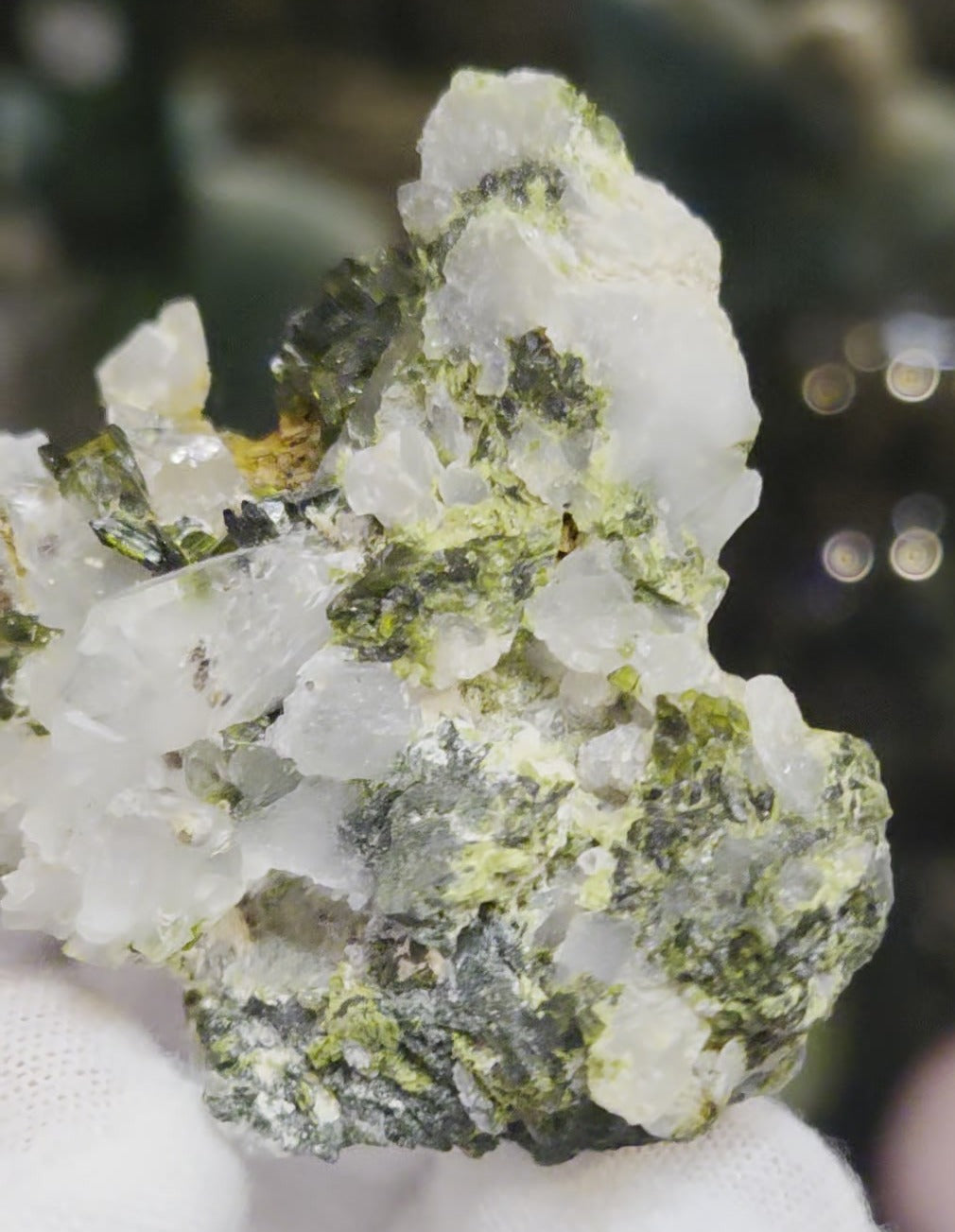 Epidote and quartz on matrix specimen