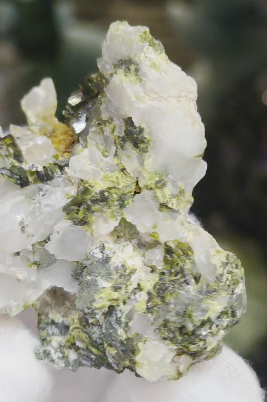 Epidote and quartz on matrix specimen