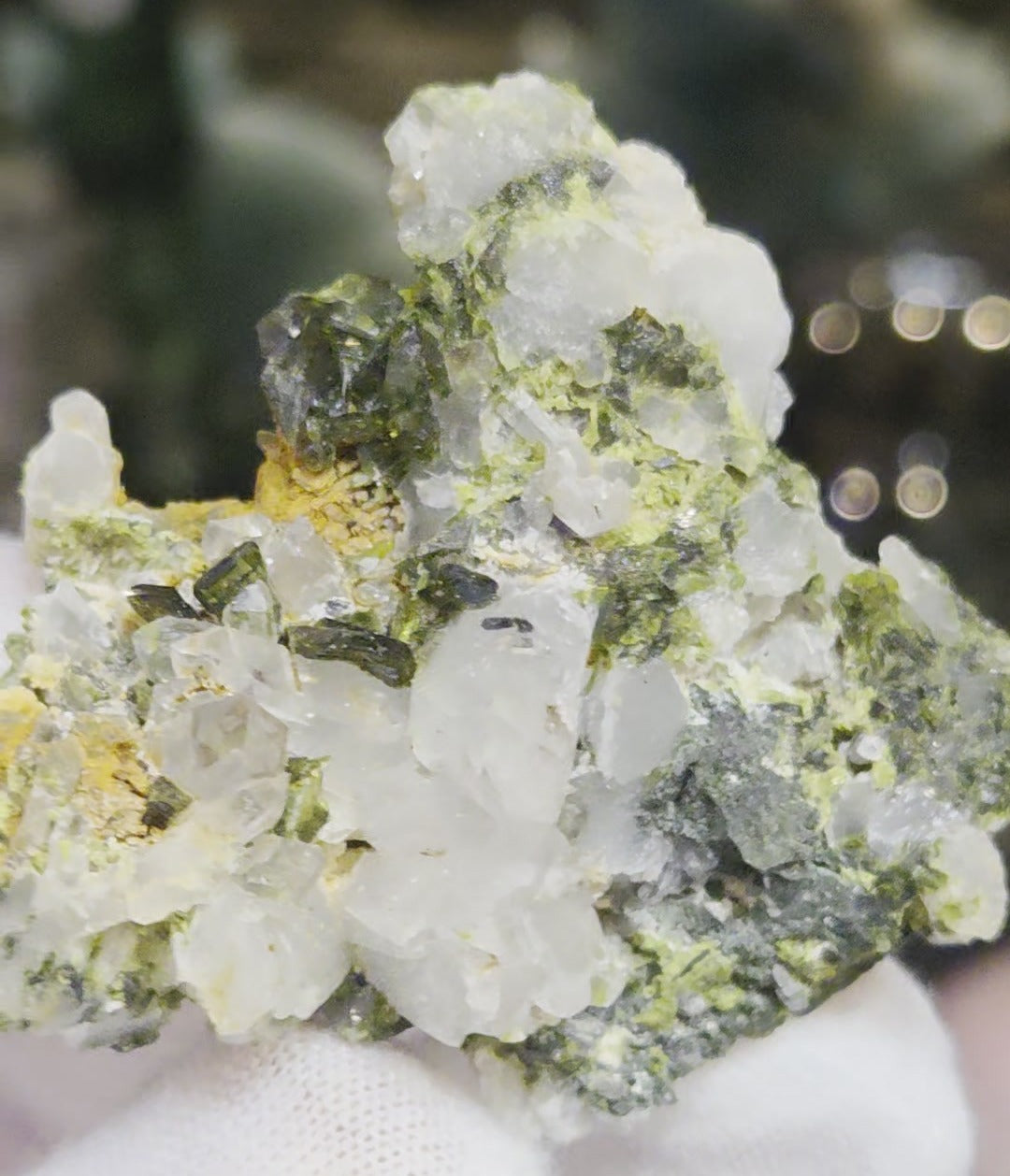 Epidote and quartz on matrix specimen
