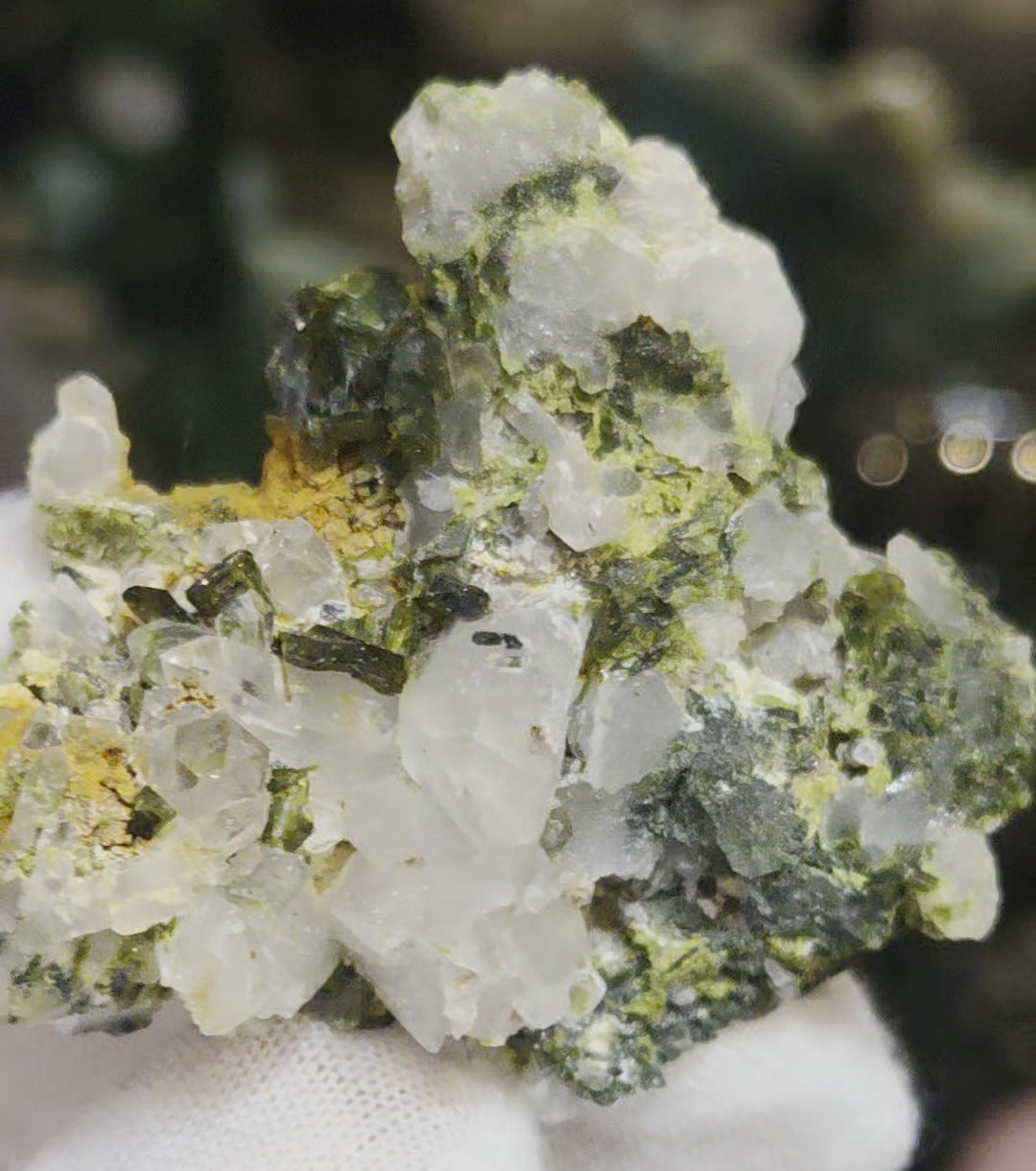 Epidote and quartz on matrix specimen
