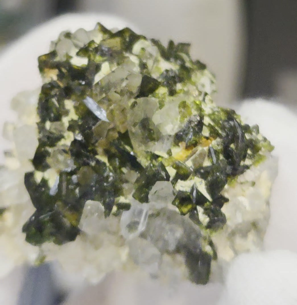 Epidote and quartz on matrix specimen