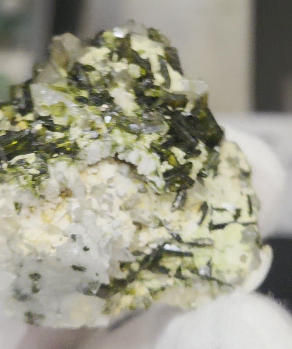 Epidote and quartz on matrix specimen