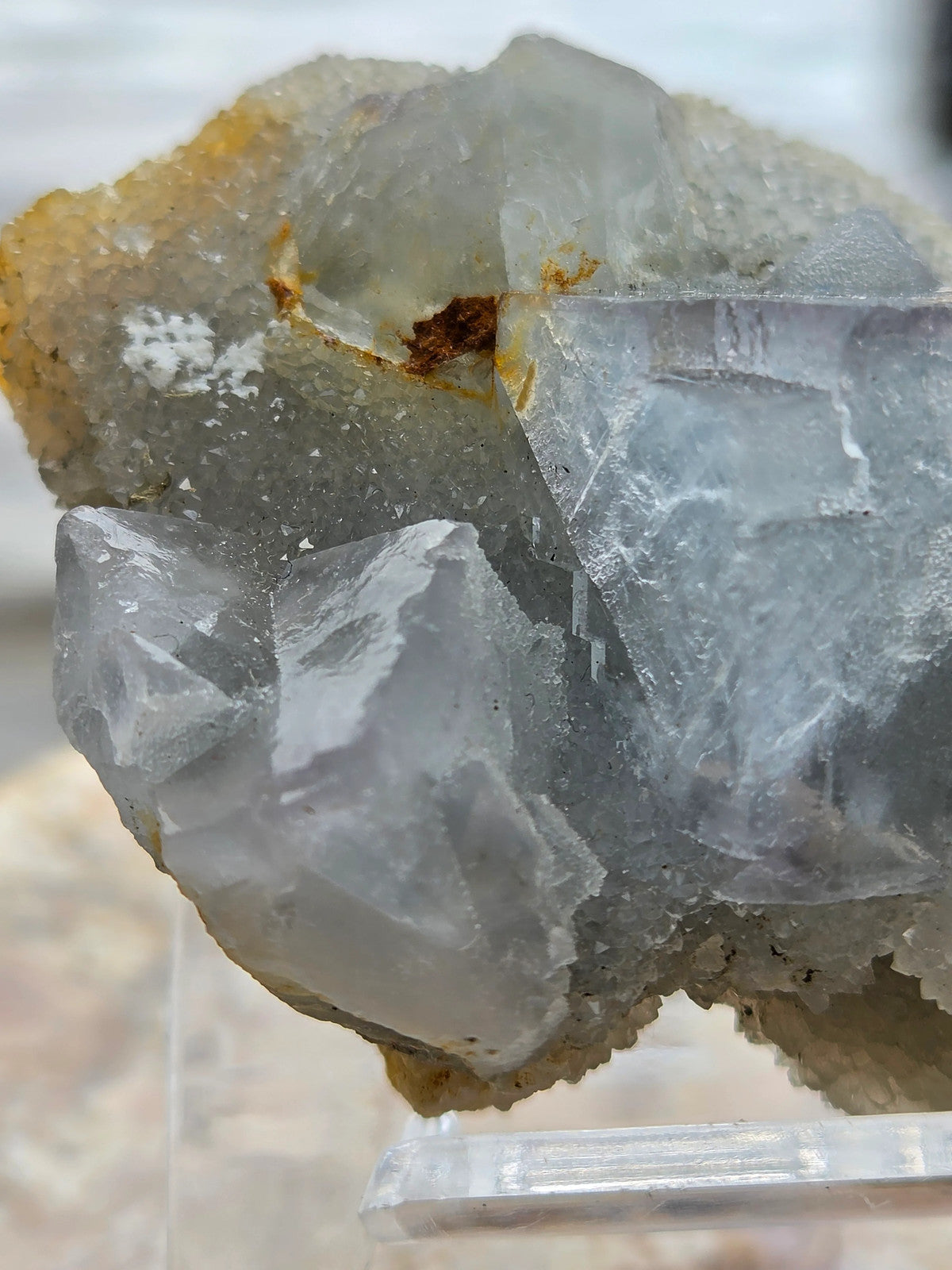 Blue Octahedral Fluorite Crystal Cluster | Natural Fluorite Mineral Specimen