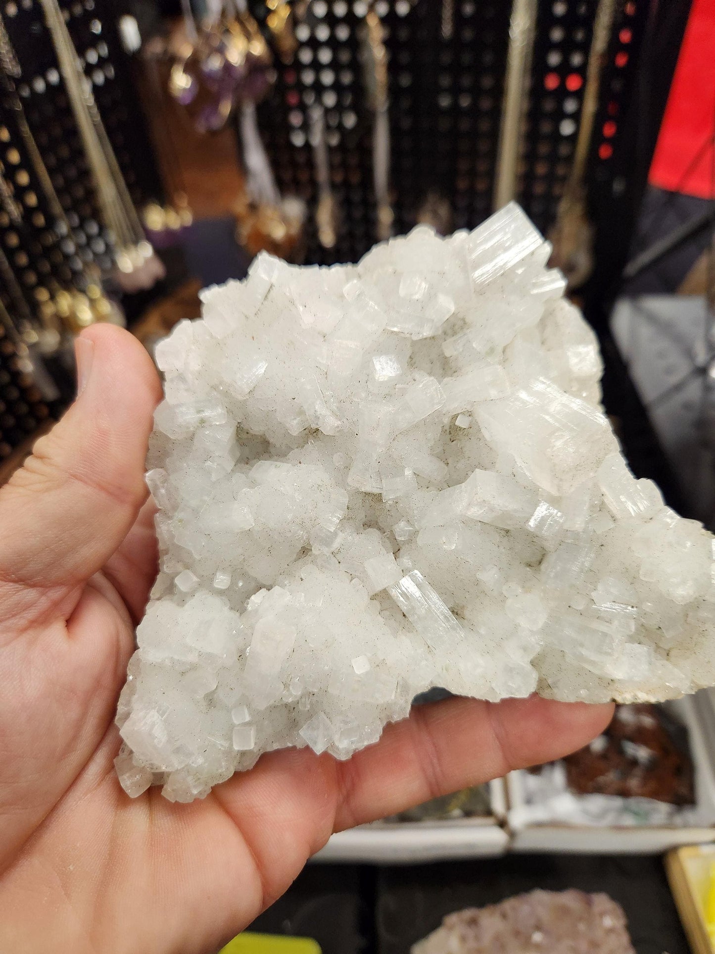 Apophylite Crystal Cluster - Known as a "High Vibration" Stone Having Powerful Spiritual Mental and Emotional Healing Properties.