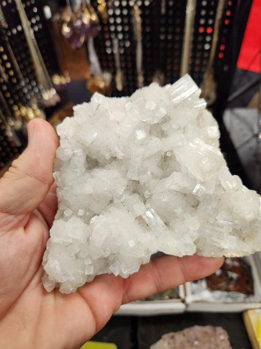 Apophylite Crystal Cluster - Known as a "High Vibration" Stone Having Powerful Spiritual Mental and Emotional Healing Properties.