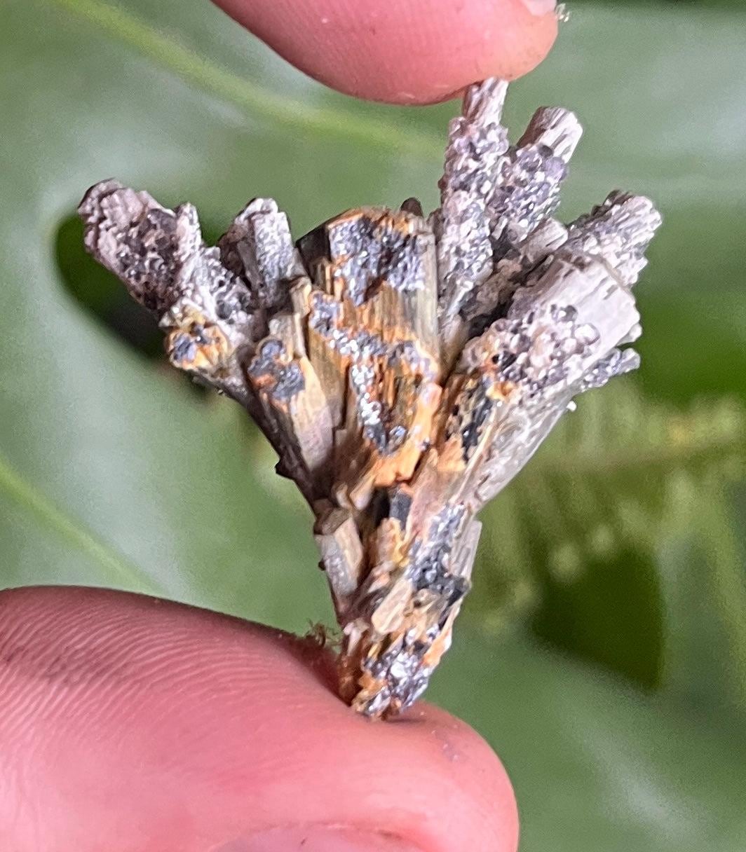 Stibnite With Fluorite Blade | Uv Reactive Crystal Specimen | Fluorescent Mineral