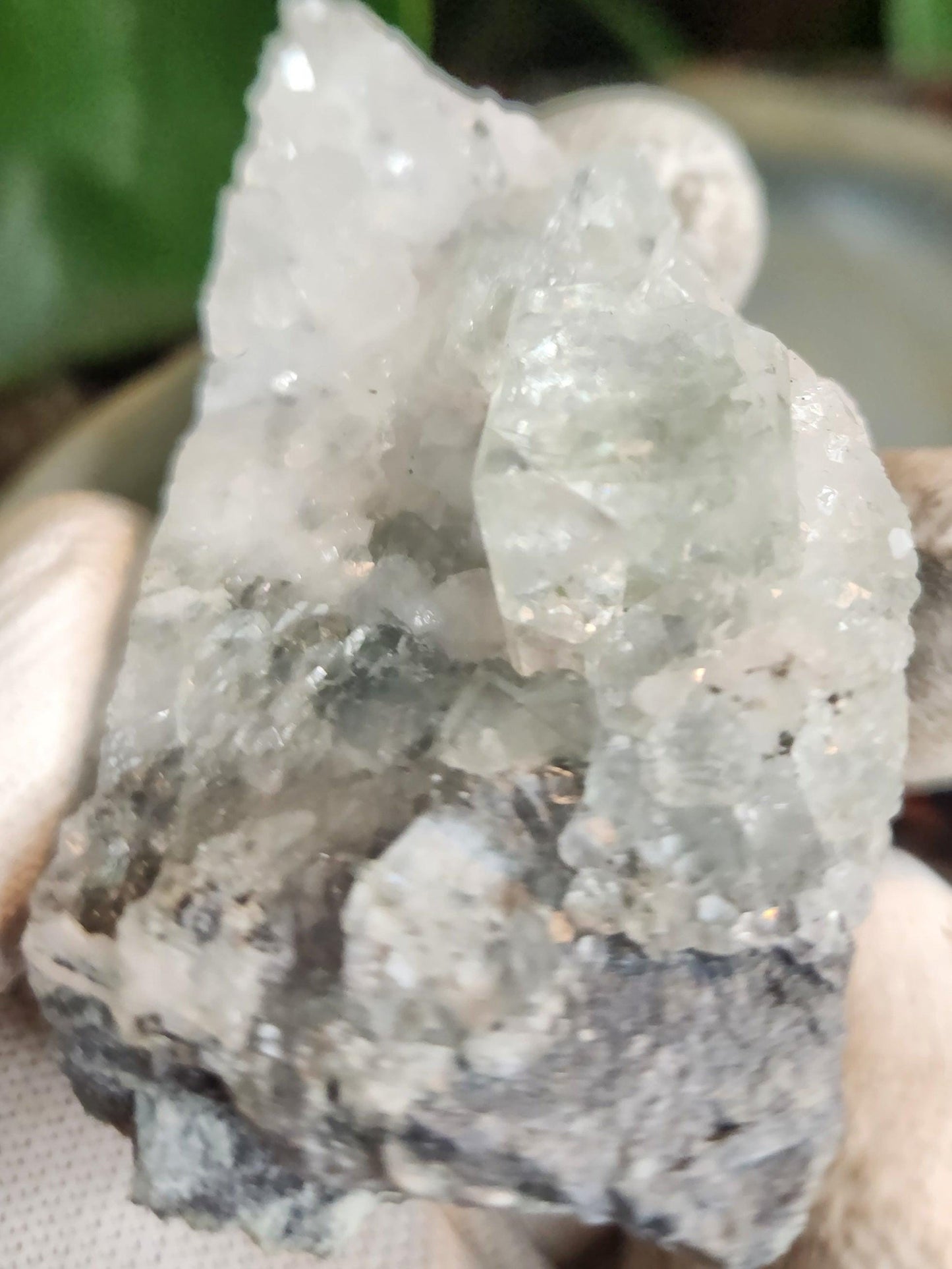 Uv Reactive Fluorite On Matrix With Large Cubic Fluorite Crystal | Collector Specimen