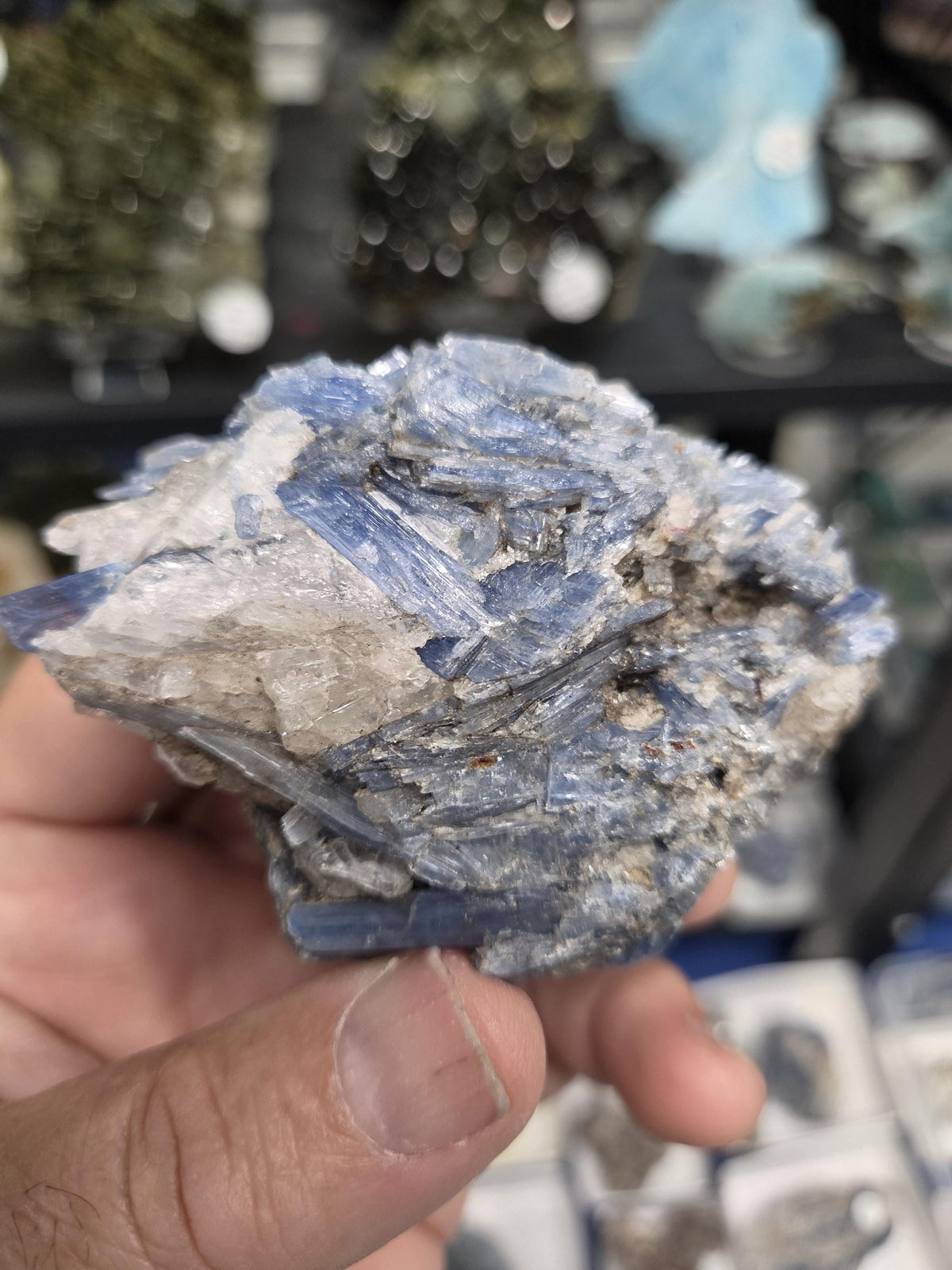 High-Grade Blue Kyanite with Quartz Cluster | Raw Crystal Specimen for Alignment