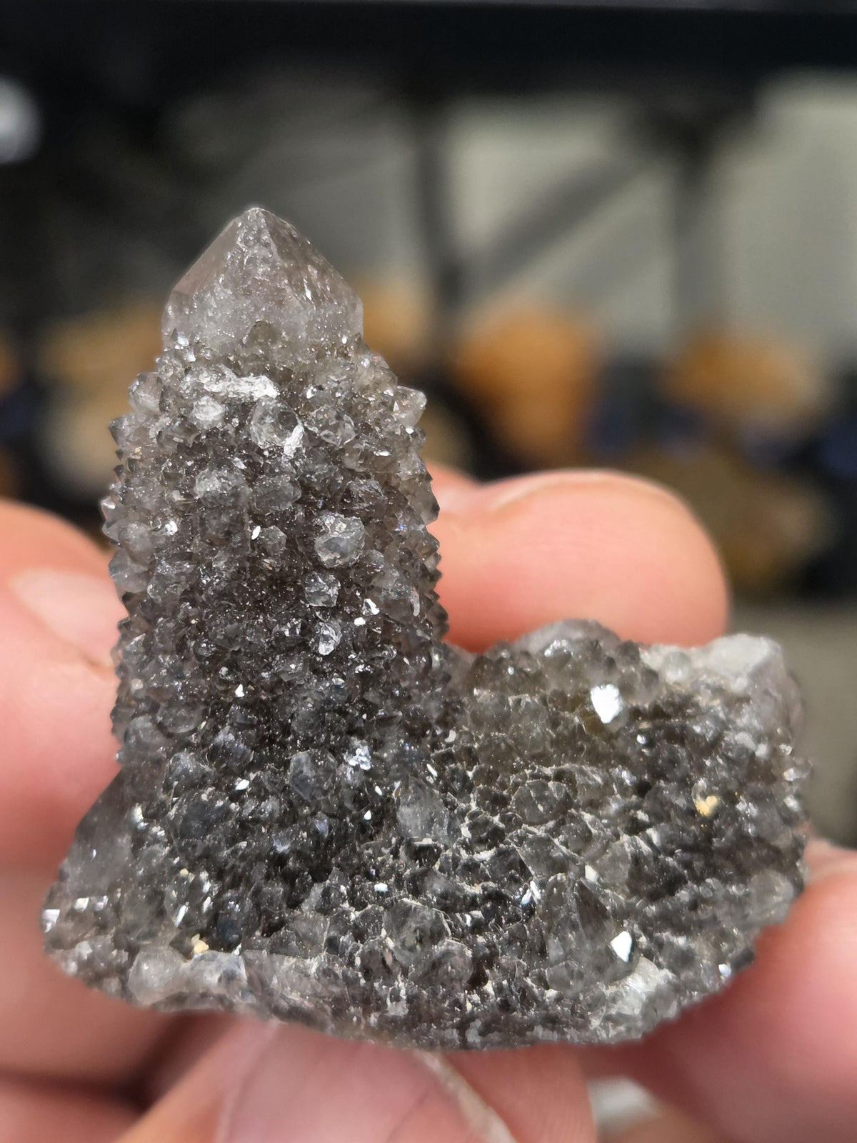 Natural Spirit Quartz Cluster on Matrix – Sparkling Druzy Crystal Points