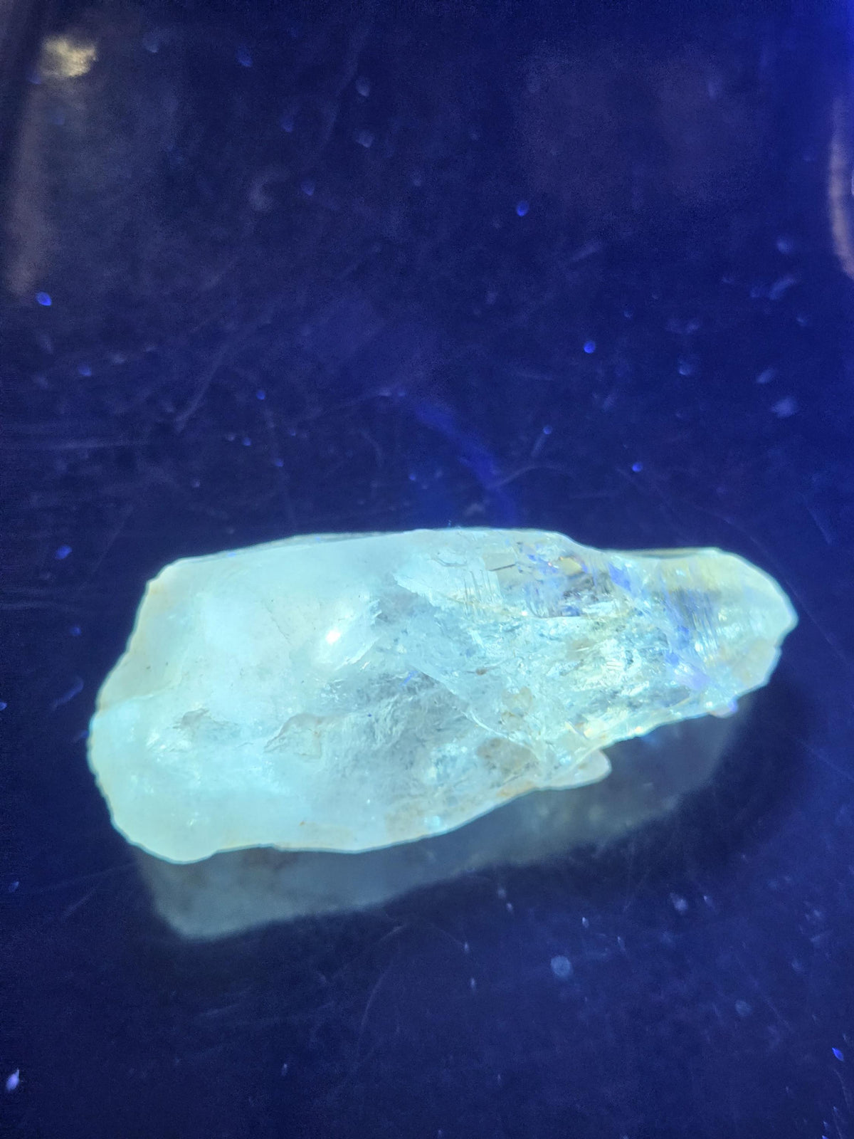 Petroleum Quartz Crystal With Enhydro – Intense Uv Reactive Specimen