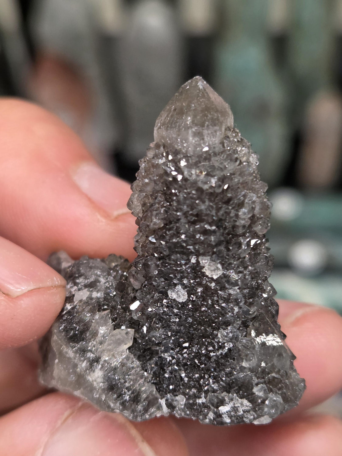 Natural Spirit Quartz Cluster on Matrix – Sparkling Druzy Crystal Points