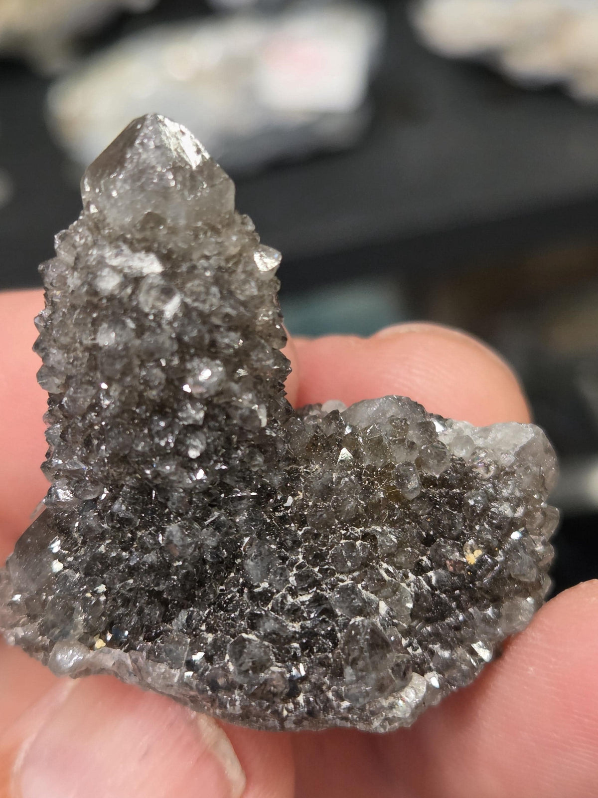Natural Spirit Quartz Cluster on Matrix – Sparkling Druzy Crystal Points