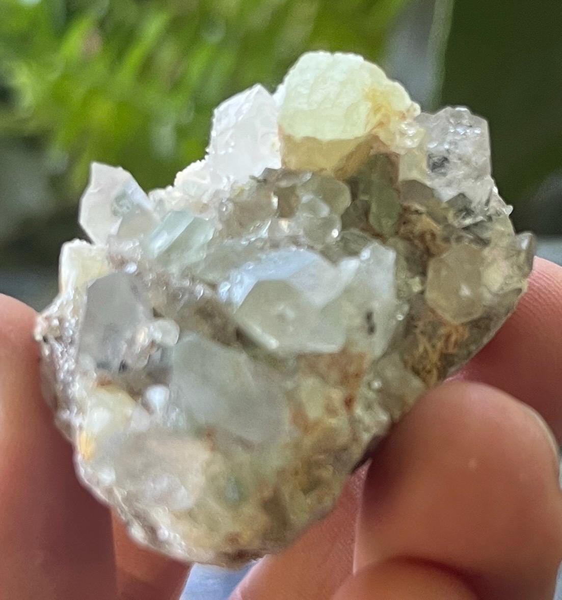 Prehnite with quartz Crystals  – Stone of Healing & Inner Peace