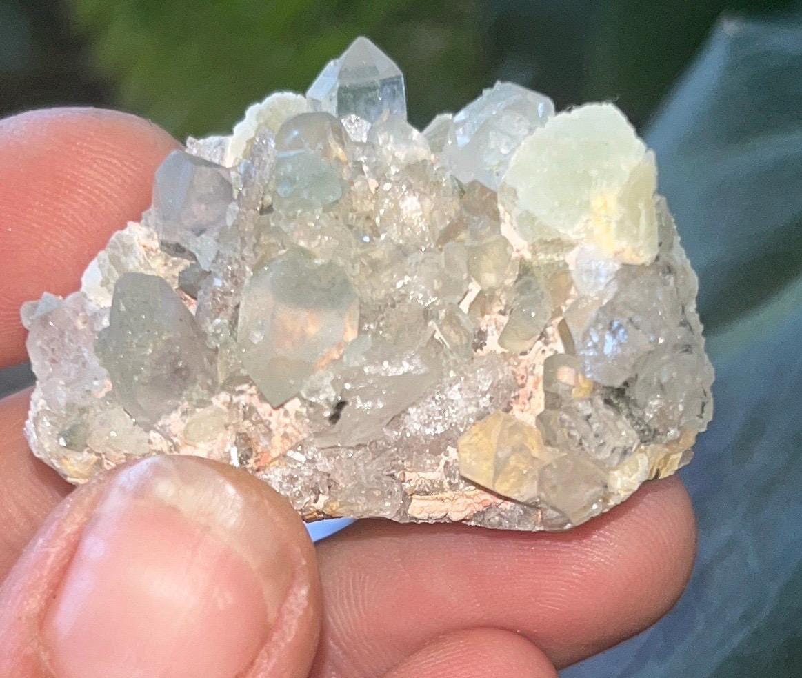 Prehnite with quartz Crystals  – Stone of Healing & Inner Peace