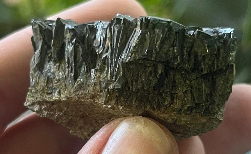 Epidote Crystal Cluster, Interlocking Tabular Epidote Blades