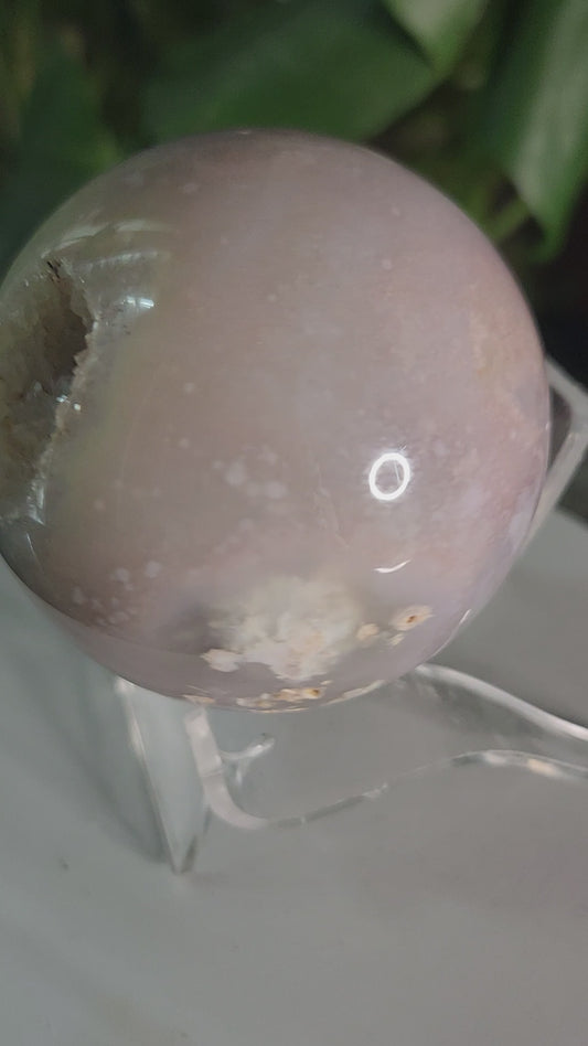 Pink Amethyst Druzy Sphere – Natural Geode Cavities • Soft Blush Crystal • Calming Energy & Emotional Healing