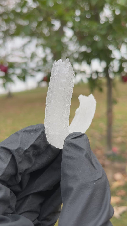 Ram's Horn Selenite Crystal | Curved White Selenite Specimen for Energy Cleansing & Charging | High-Vibration Home Decor