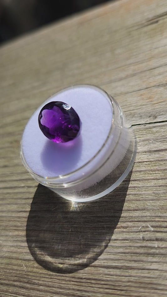 5 Carat Natural Faceted Amethyst Gemstone – Genuine Purple February Birthstone – High Clarity Brazilian Amethyst for Jewelry Making or Collectors