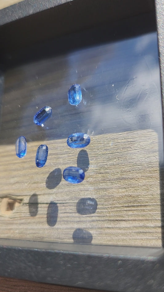 Rare Faceted Blue Kyanite Gemstones – Lot of 6 Natural Oval Gems (Approx. 3 Carats Total) | Brilliant Blue Collector & Jewelry Quality Crystals!