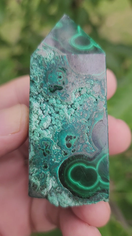 Malachite with Chrysocolla & Azurite - A Powerful Synergy of Healing Properties.