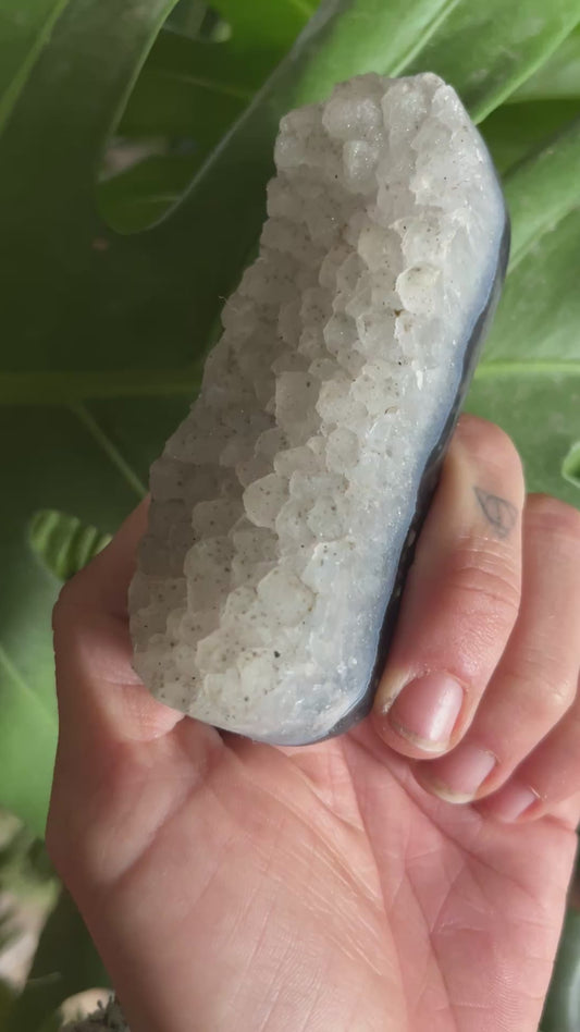 Rare Green Amethyst (Prasiolite) with Natural Agate Banding