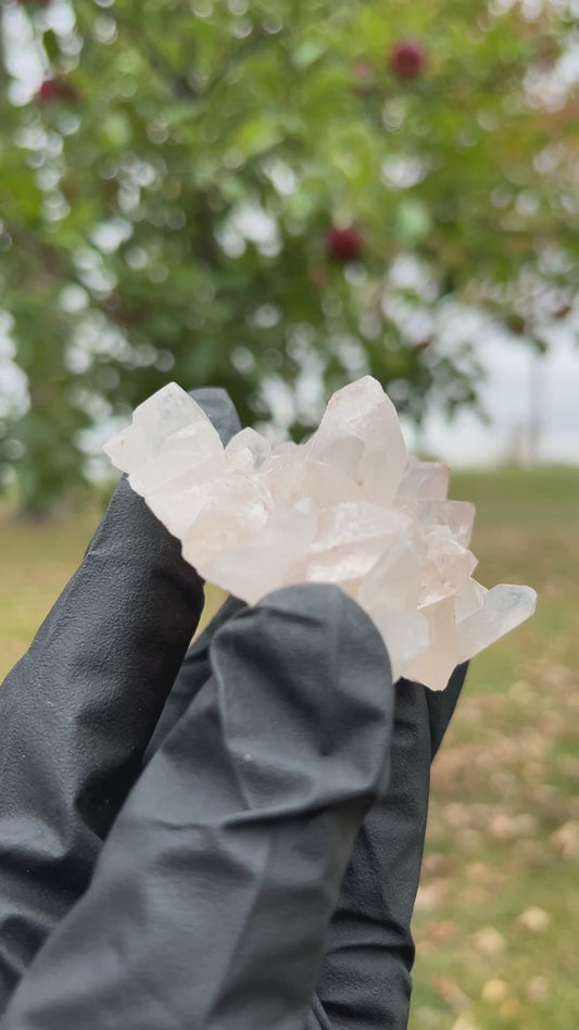 Raw Pink Hematite Quartz Cluster - Collector Grade Mineral Specimen - Iron-Infused Quartz for Display and Energy Work
