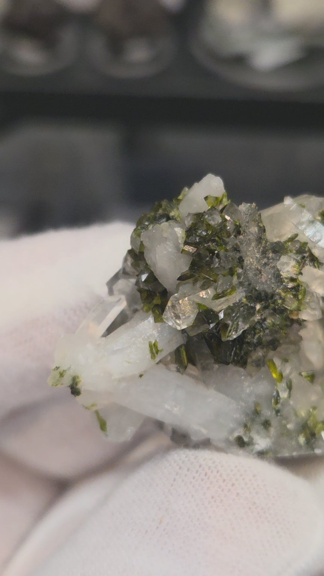 Epidote and quartz on matrix specimen