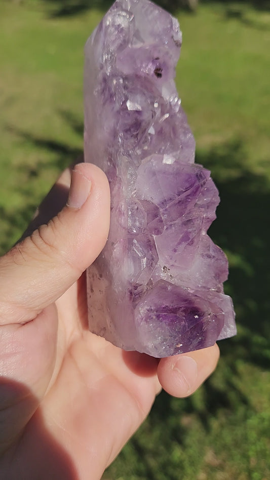Amethyst Druzy Tower - Stress Relief , Emotional Balance, Protection