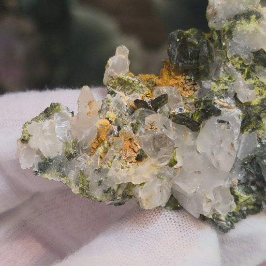 Epidote and quartz on matrix specimen