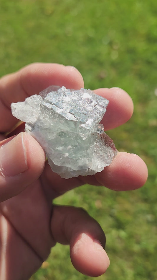 Blue Flourite Crystal Cluster with Cubes