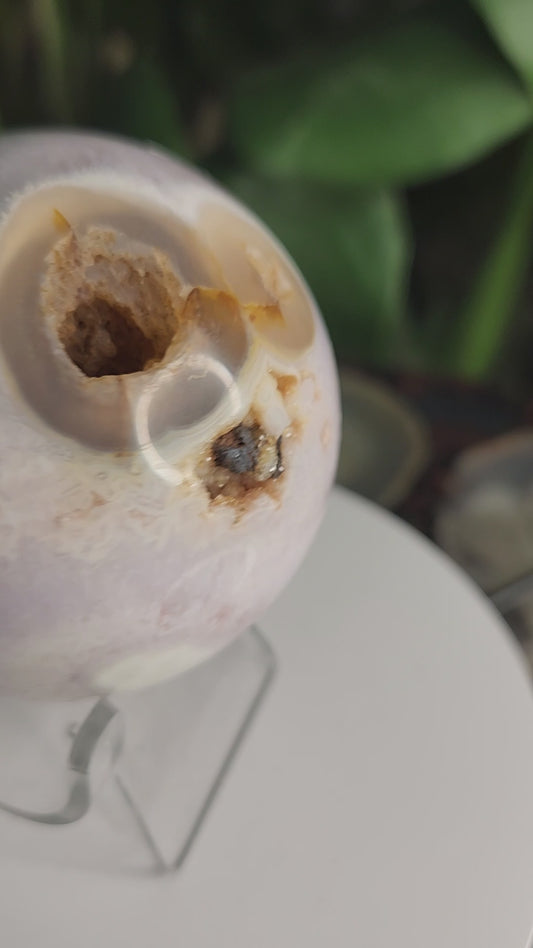 Pink Amethyst Druzy Sphere – Natural Geode Cavities • Soft Blush Crystal • Calming Energy & Emotional Healing