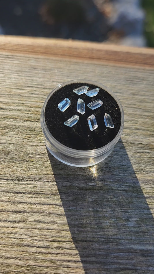 Natural Faceted Aquamarine Gemstones – 8 Loose Sky Blue Stones (~2 Carats Total) – Gem Quality Aquamarine for Jewelry Making - March Birthstone