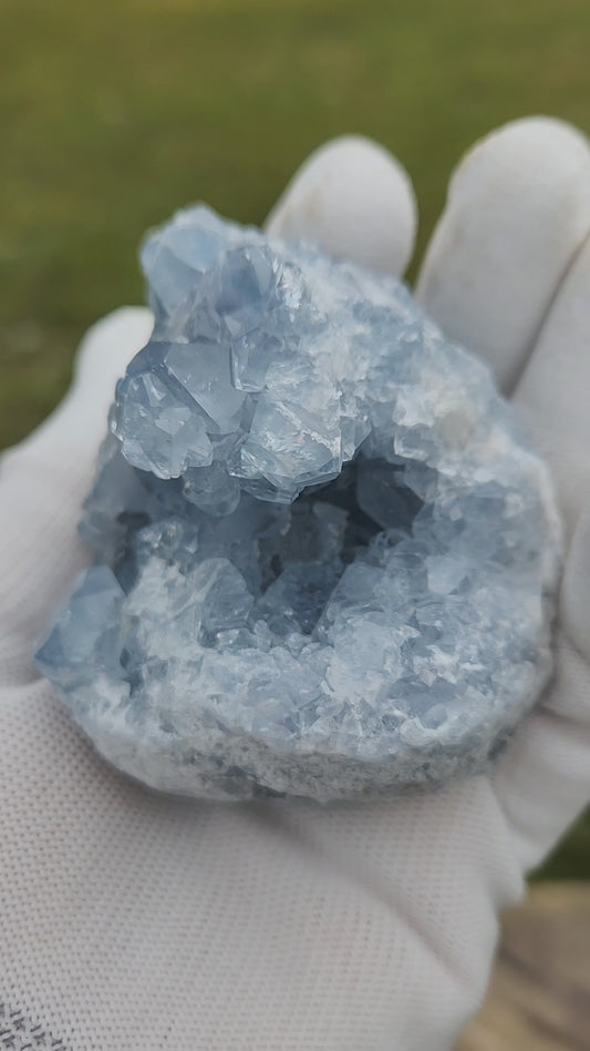 Natural Celestite Cluster – Raw Blue Celestine Crystal for Healing, Meditation & Home Décor