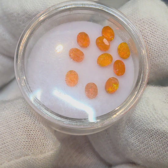 Natural faceted Welo opal gemstones