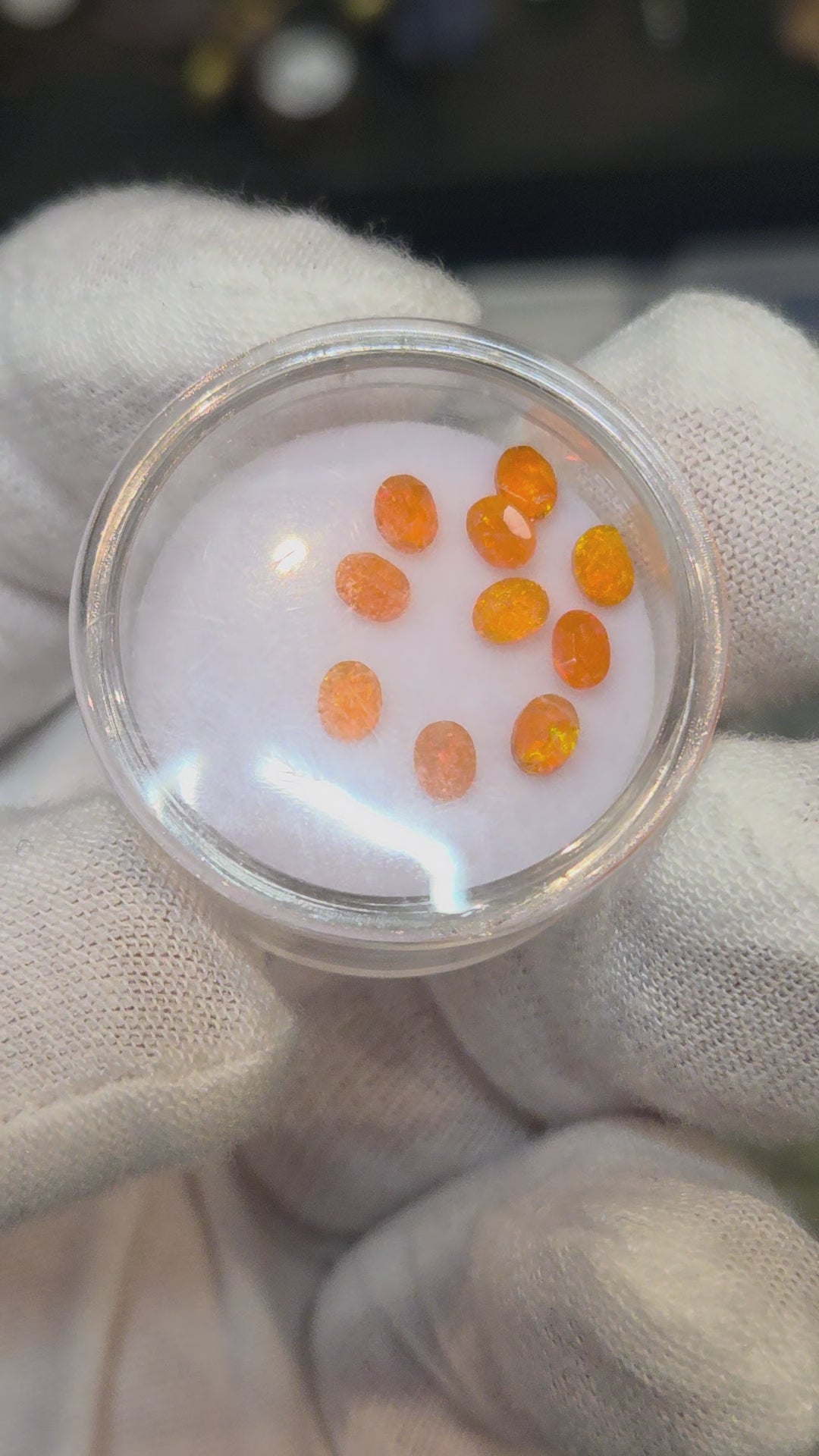 Natural faceted Welo opal gemstones