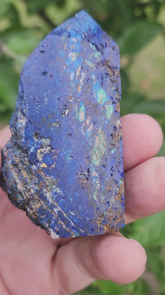 Azurite with Malachite Tower - A Powerful and Energetic Combination that Blends the Properties Of Both Stones.