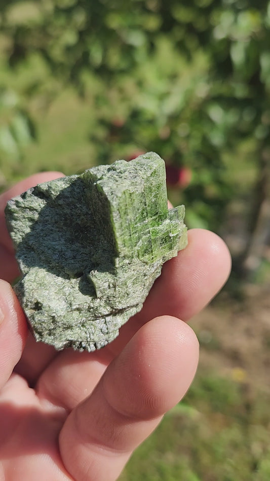 Green Epidote Crystal Cluster - Trauma Healing & Spiritual Growth