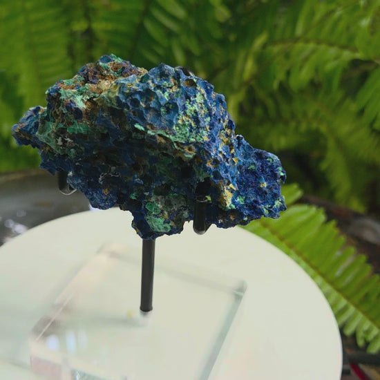 Azurite Crystal Cluster with Chrysocolla - video