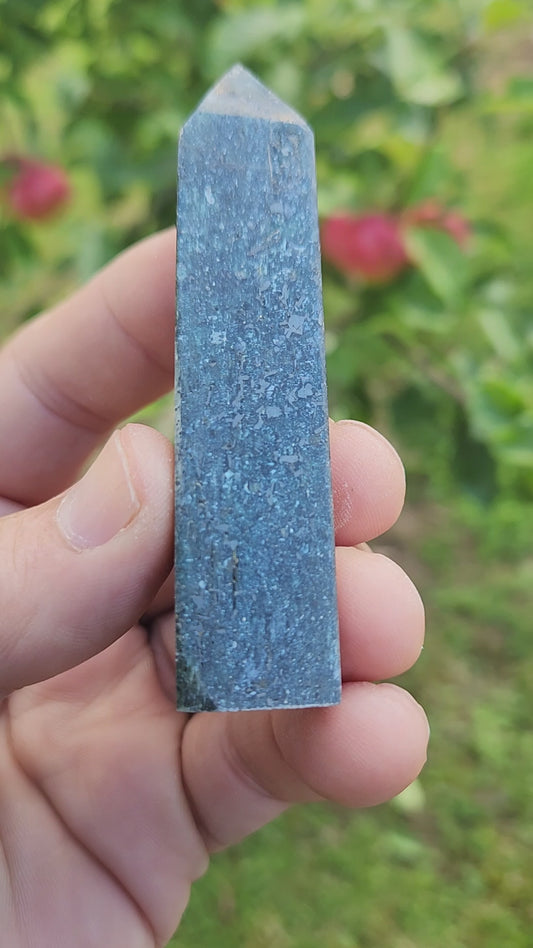 Green Kyanite Tower (Rare) - Powerful Earth Connection and Heart Chakra.