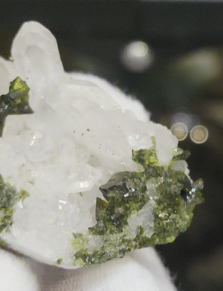 Epidote and quartz on matrix specimen