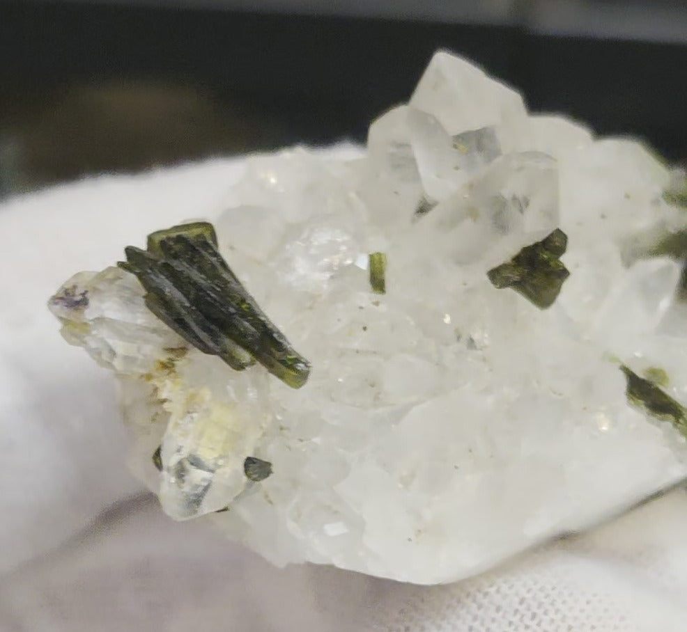 Epidote and quartz on matrix specimen