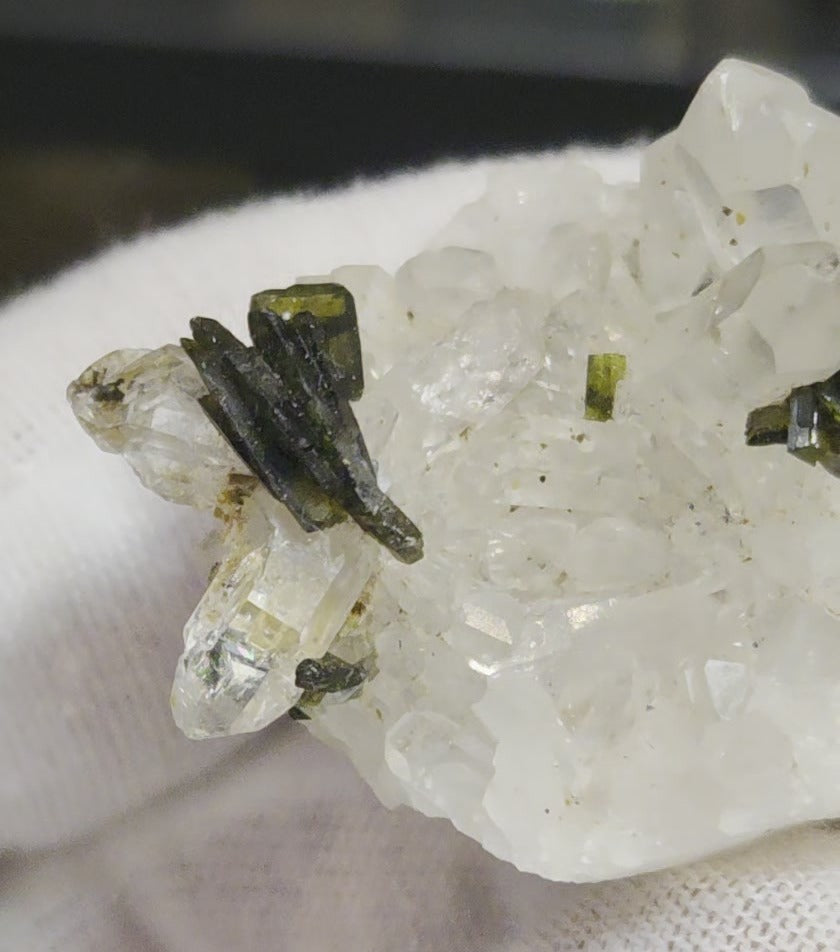 Epidote and quartz on matrix specimen