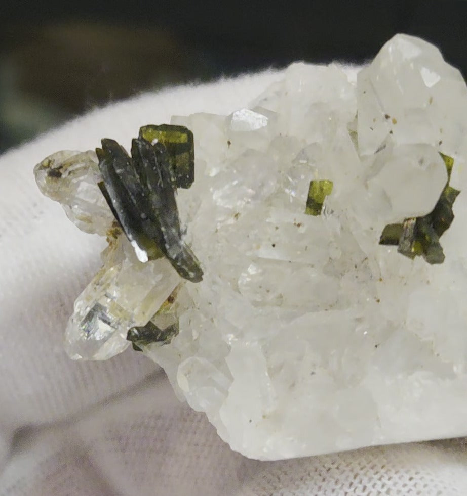Epidote and quartz on matrix specimen