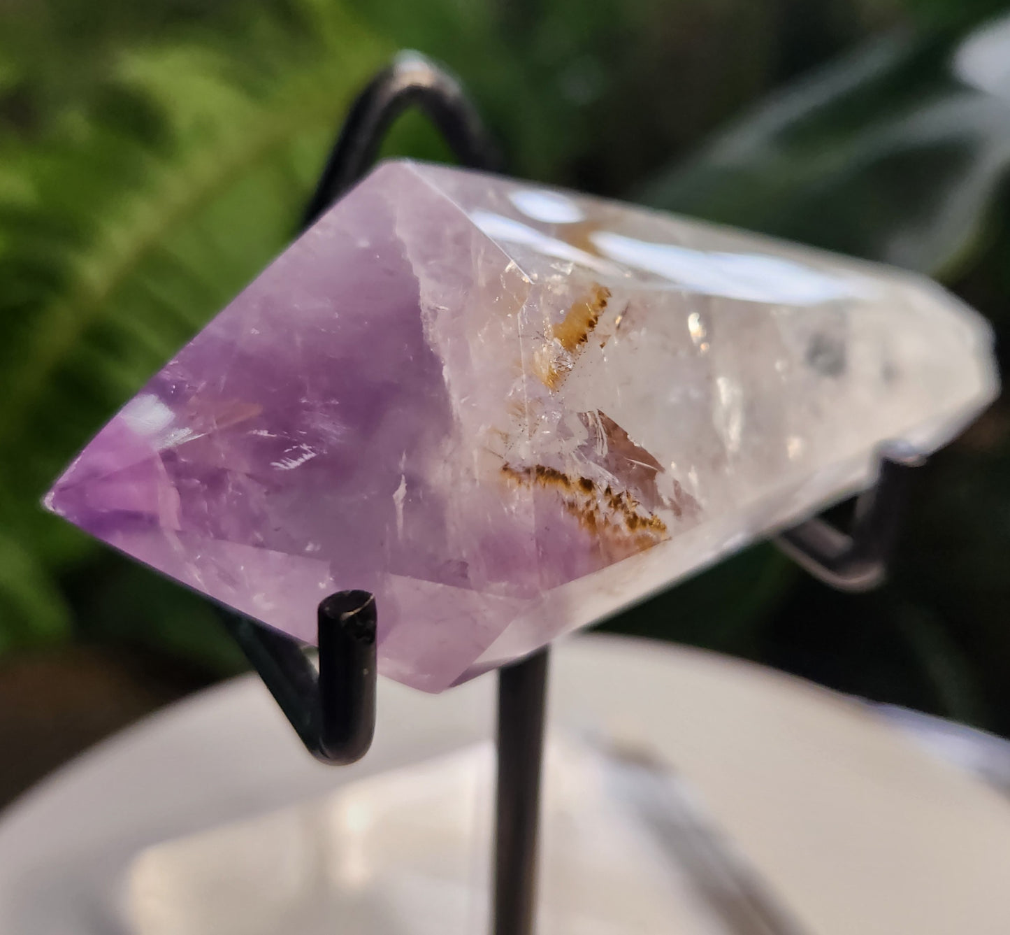 Natural Amethyst Crystal Point with Inclusions – Polished Amethyst Generator
