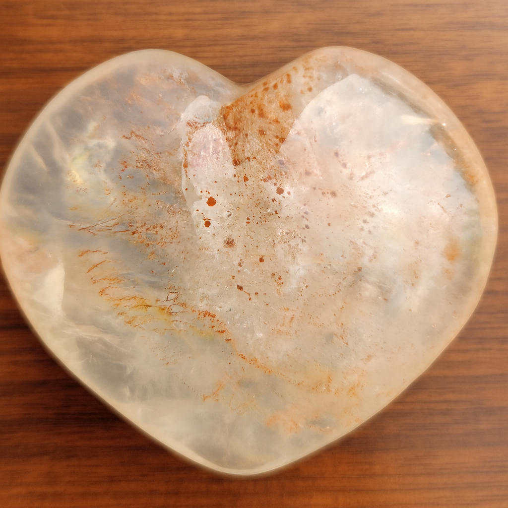 Stunning Fire Quartz Heart with Rainbows • Hematoid Quartz Heart Crystal • Healing Stone for Energy & Focus • Collectors & Metaphysical Gift