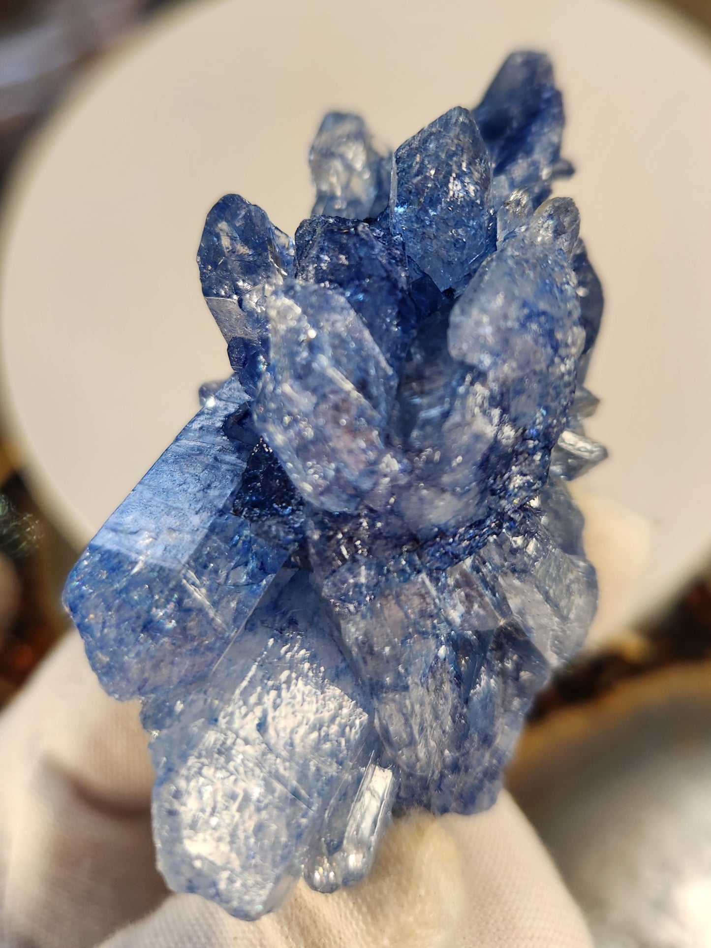 Blue Quartz Crystal Cluster | Color Enhanced Quartz | Home Décor Statement Mineral