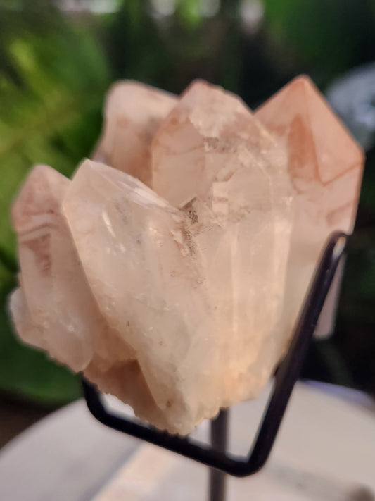 Natural Pink Lithium Quartz Crystal Cluster – Lithium-Rich Quartz from Brazil