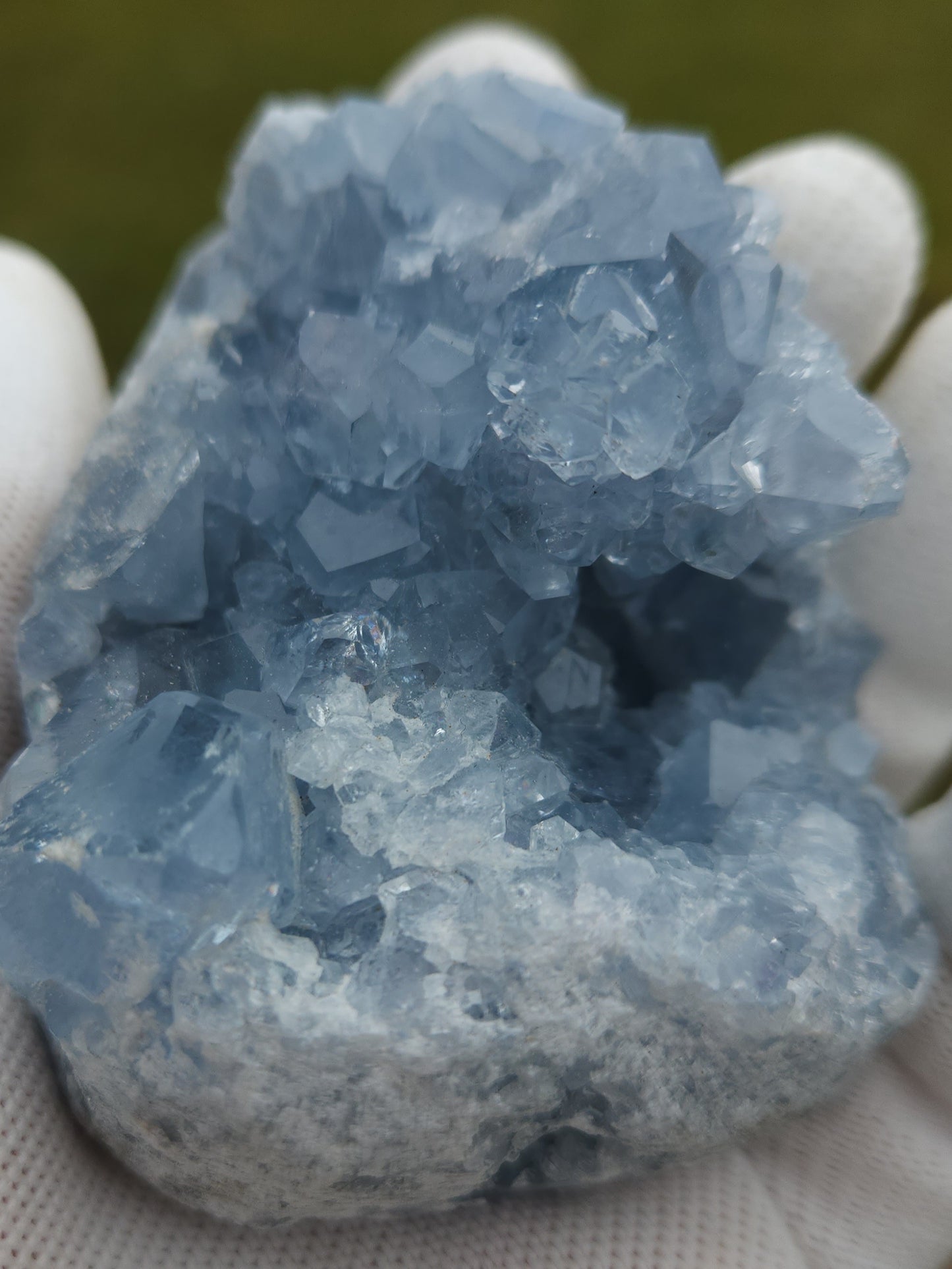 Natural Celestite Cluster – Raw Blue Celestine Crystal for Healing, Meditation & Home Décor